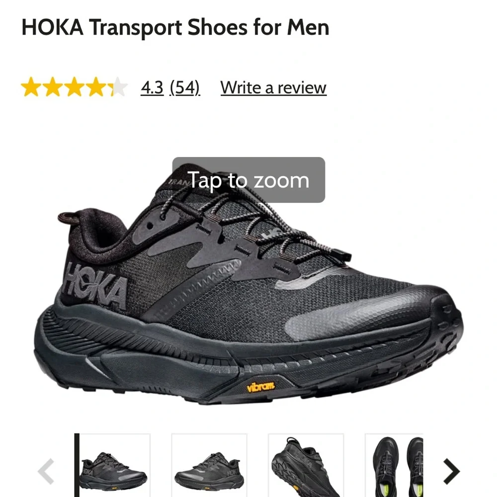 Hoka All-Black Men's Transport - Picture 7 of 7